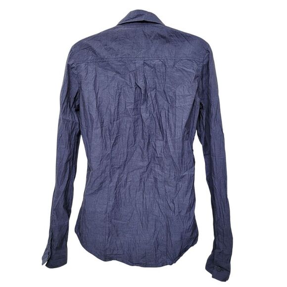 2/$20 Alfred Sung Blue Buttons Down Shirt Top 100% Cotton Size: Small - Picture 5 of 7